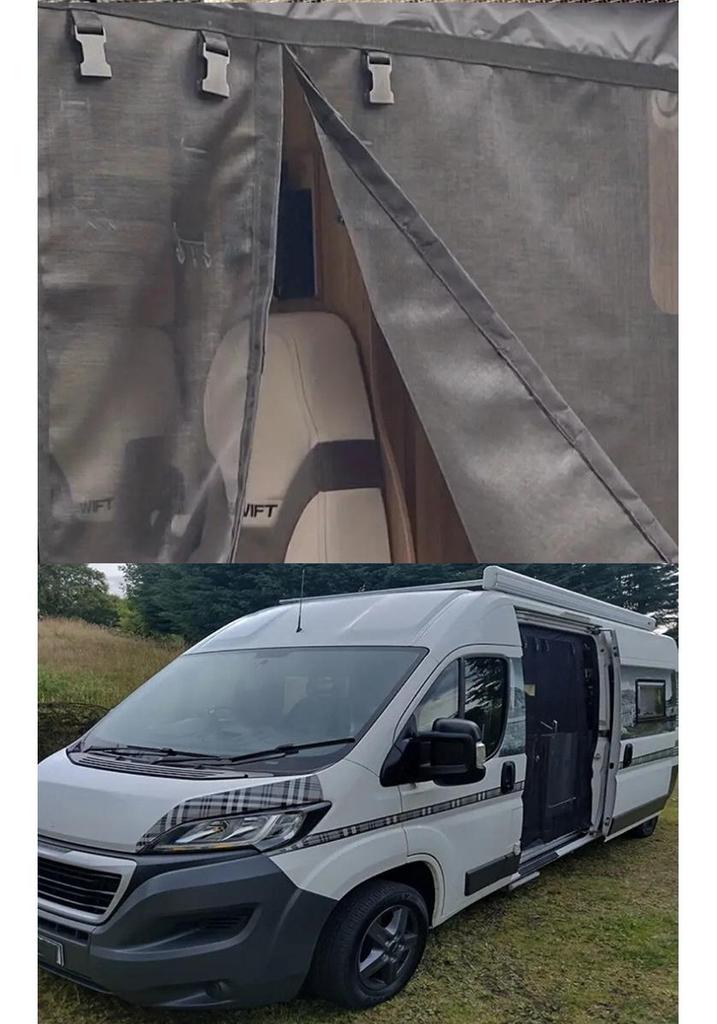 Hot Sale 180x133 RV Zippered Mosquito Repellent Door Curtain with Breathable Teslin Mesh and Strong Adhesive