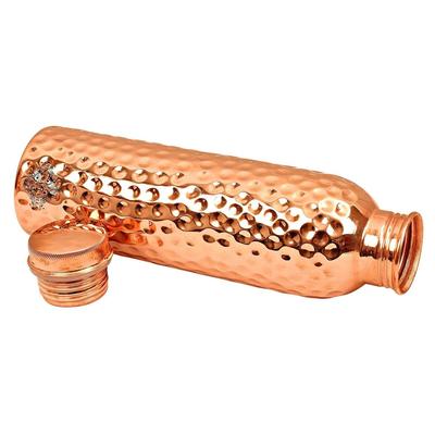 Copper Hammered Design Water Bottle - 750 ML, Ayurvedic Health Benefits, Ideal for Home, Office, Gym, Travel, and Gifting, Pack of 1