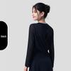 Women's Bamboo Yarn Quick-Dry Long Sleeve Yoga Top with Back Cross Design