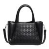 Bolsas de ombro elegantes e estilosas de plutônio sólido com zíper quadrado e treliça de diamante, quentes e da moda