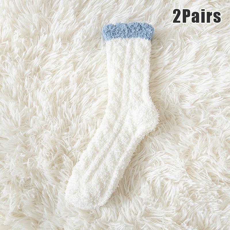 2 Pairs Women'S Winter Warm Socks -Fuzzy Thick Thermal Fluffy,Soft Cute Home Slipper Socks,Fashion Sleeping Socks For Daily Wear