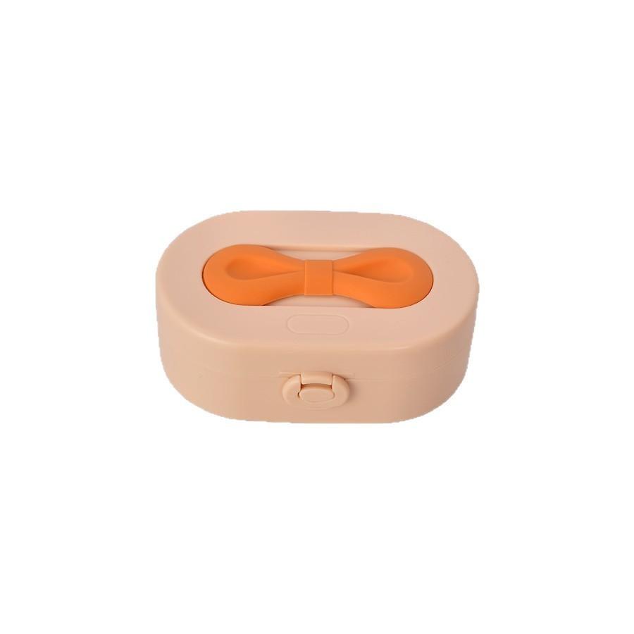 Elegante Caixa de Joias com Laço Borboleta e Armazenamento Multifuncional para Anéis, Pulseiras e Brincos