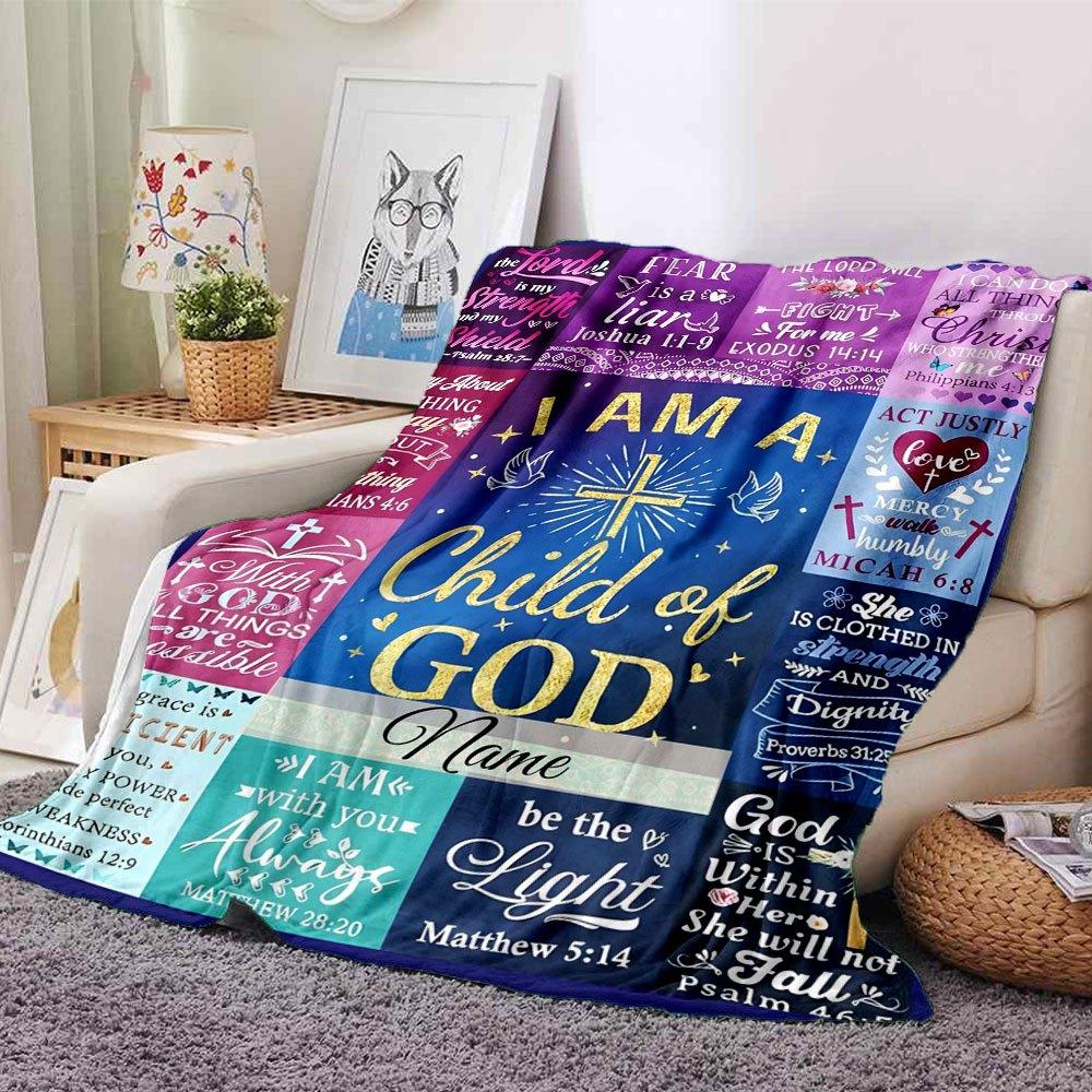 Religious Inspirational Home Customize Your Name Blankets Comfortable Soft Lightweight Quilt For All Seasons Picnic Sofa Office Bed Living Room