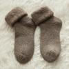 Women’s Extra Thick Fleece-Lined Terry Wool Socks - Warm, Cold Resistant Mid-Calf Snow Socks