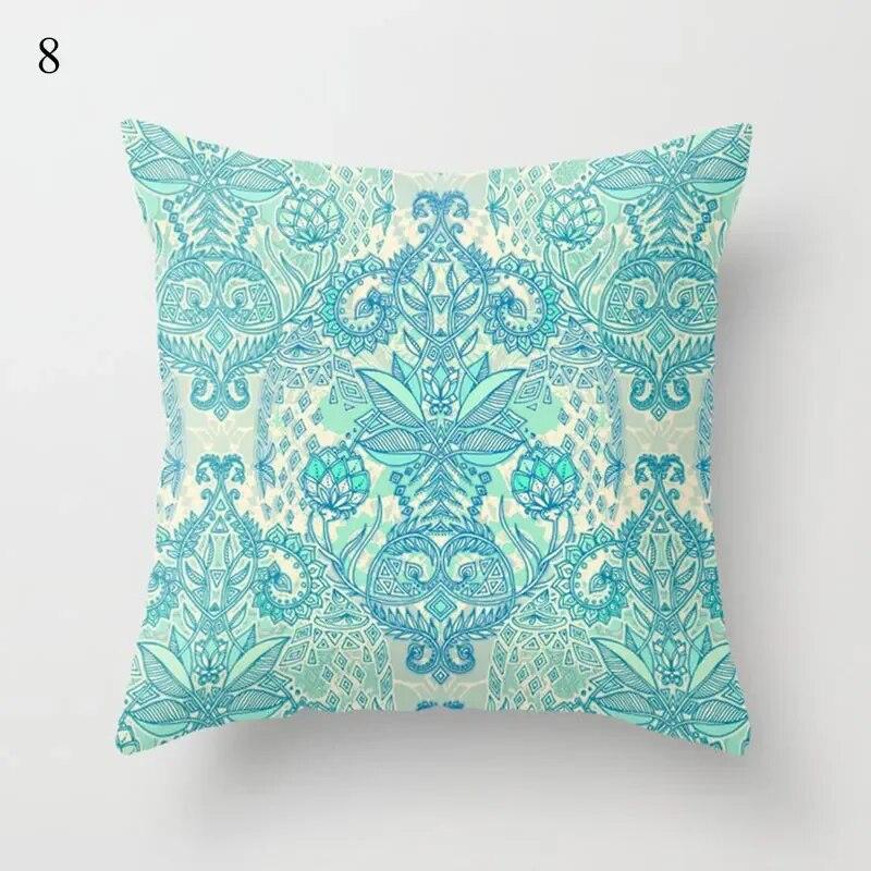 45x45cm Fresh Mint Green Geometric Animal Love Pillowcase Comfortable Sofa Car Seat Cushion Cover Room Aesthetic Home Decor