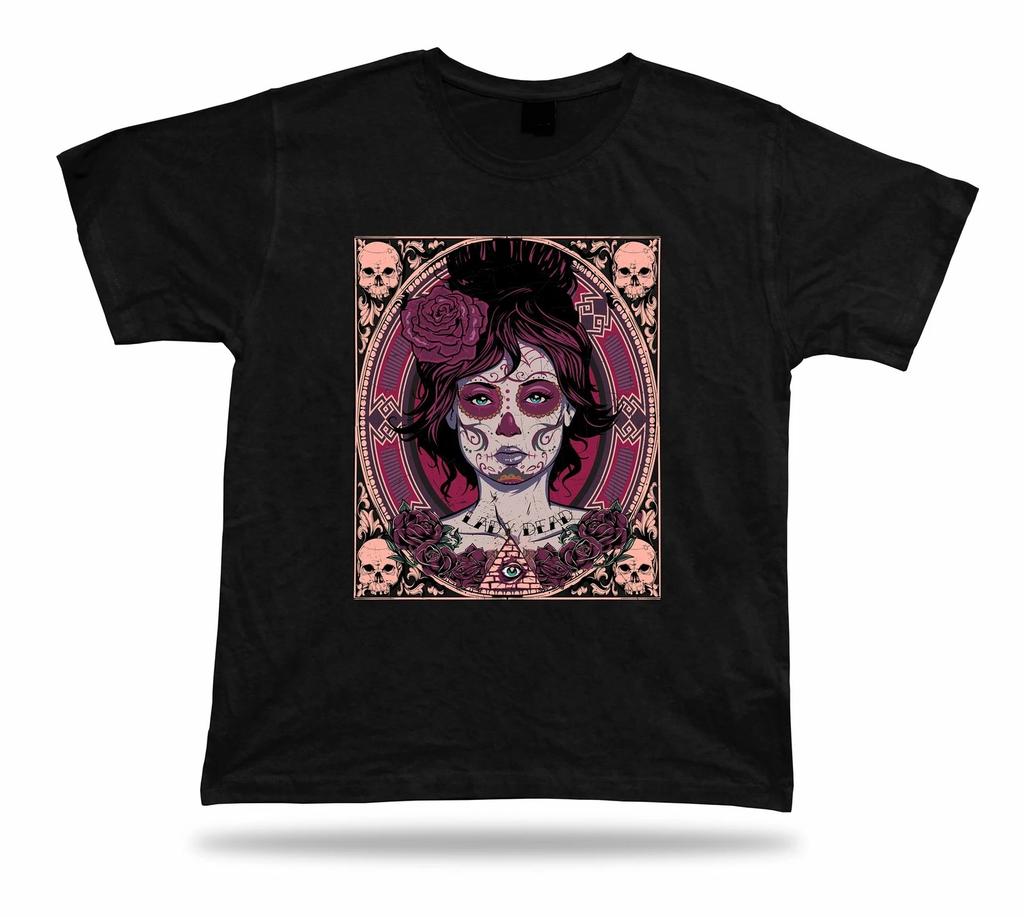 Lady dead Vintage Floral Aztec t shirt design apparel awesome cool gift tee