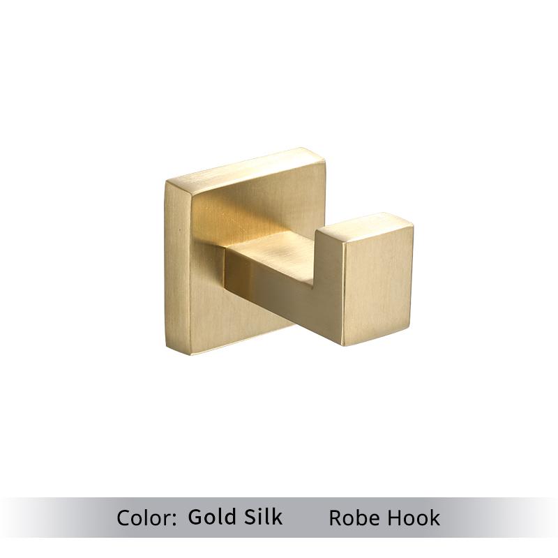 

Набор аксессуаров для ванной комнаты из матовой золотой нержавеющей стали 304: держатель для туалетной щетки, держатель для туалетной бумаги, настенный