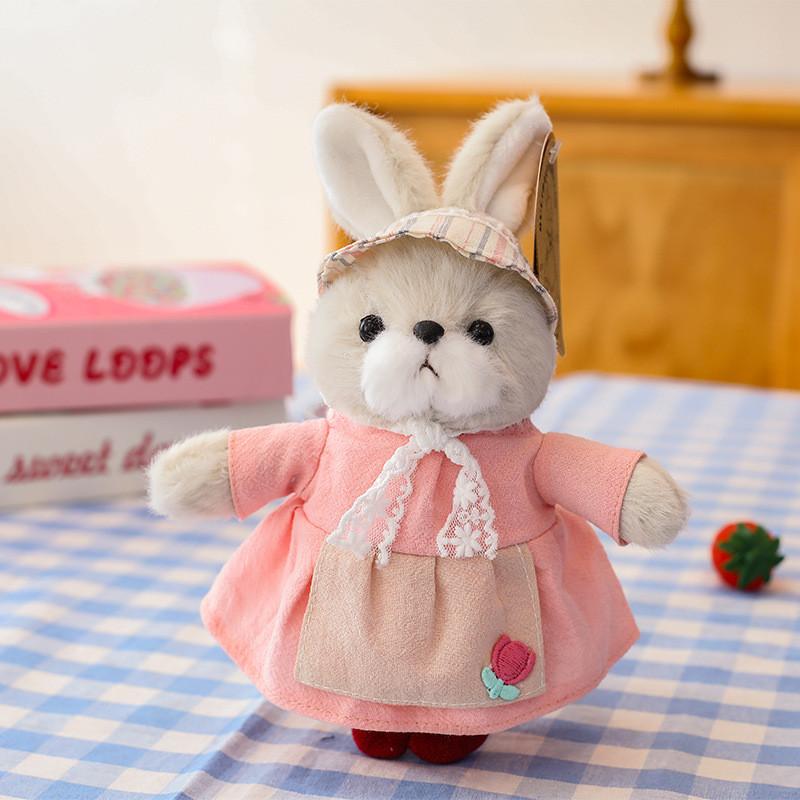 Toy Plush Rabbit Doll Clothes Couple Key Chain Backpack Accessory Gift Birthday