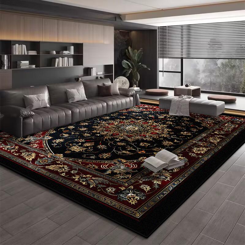 Retro Europäischer Stil Küchenboden Teppich Rutschfeste Teppiche für Wohnzimmer Dekoration Zuhause Große Flächenteppiche Bereichsteppich Matte Boden