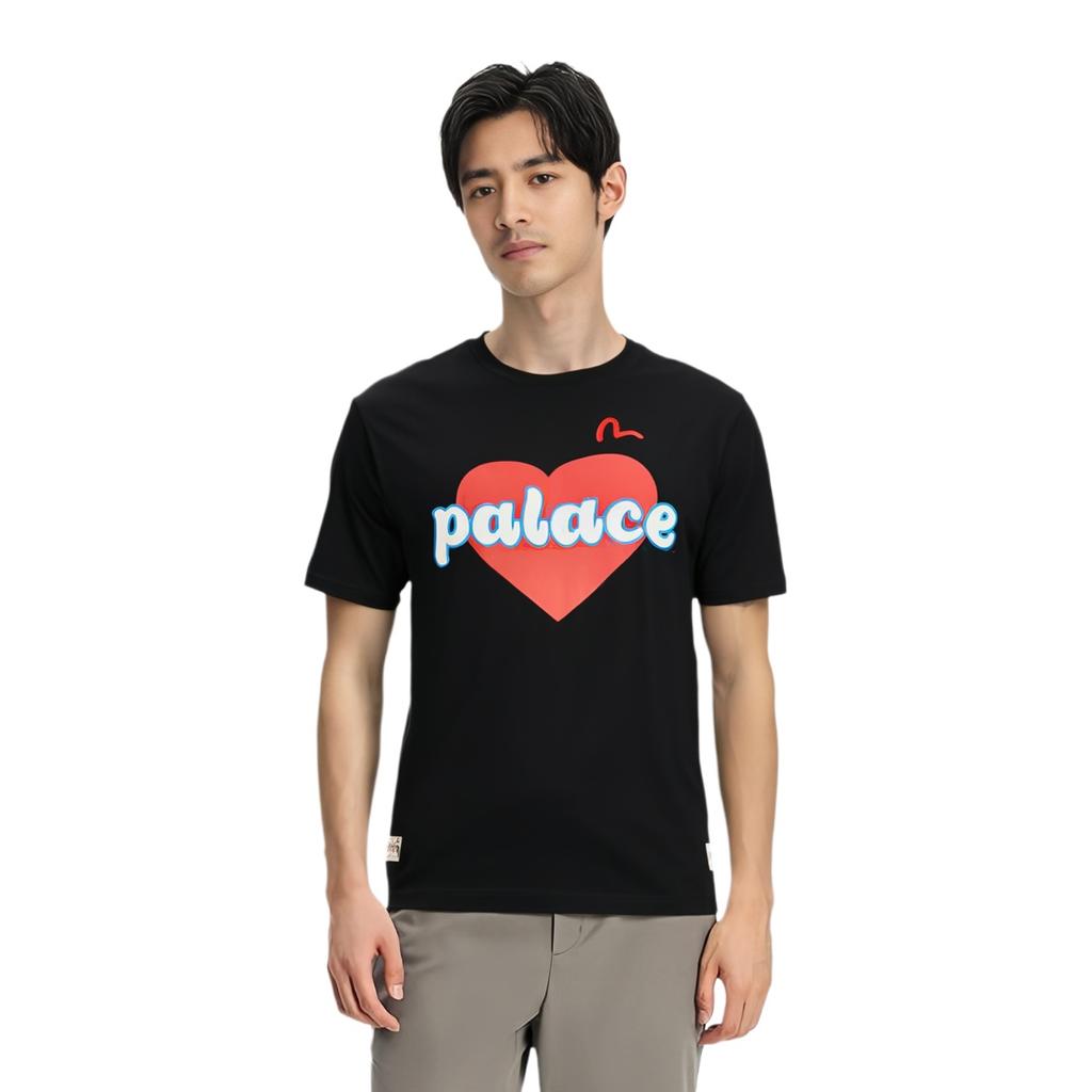 Palace X Evisu Heart T-Shirt 'Black' Men's P24EVES005