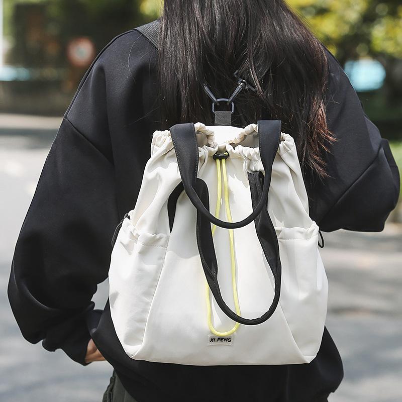 Fashion new bundle drawstring backpack men's nylon bag college students outdoor sports travel backpack school bag women