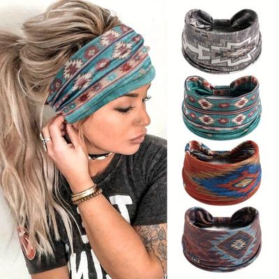Knot Wide Headbands Elastic Turban Headwrap Soft Boho African Headband  Hair Accessories