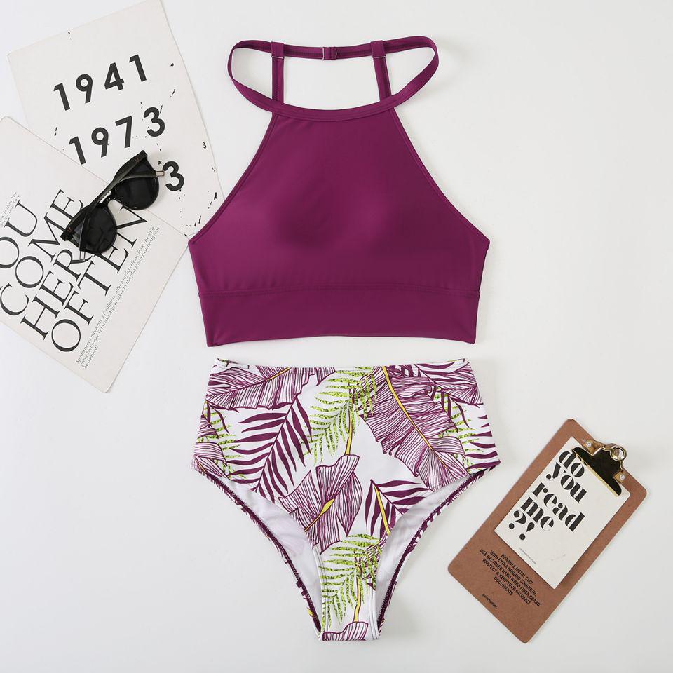 2024 Sexy Print High-Waisted Split Bikini Swimwear for Women
