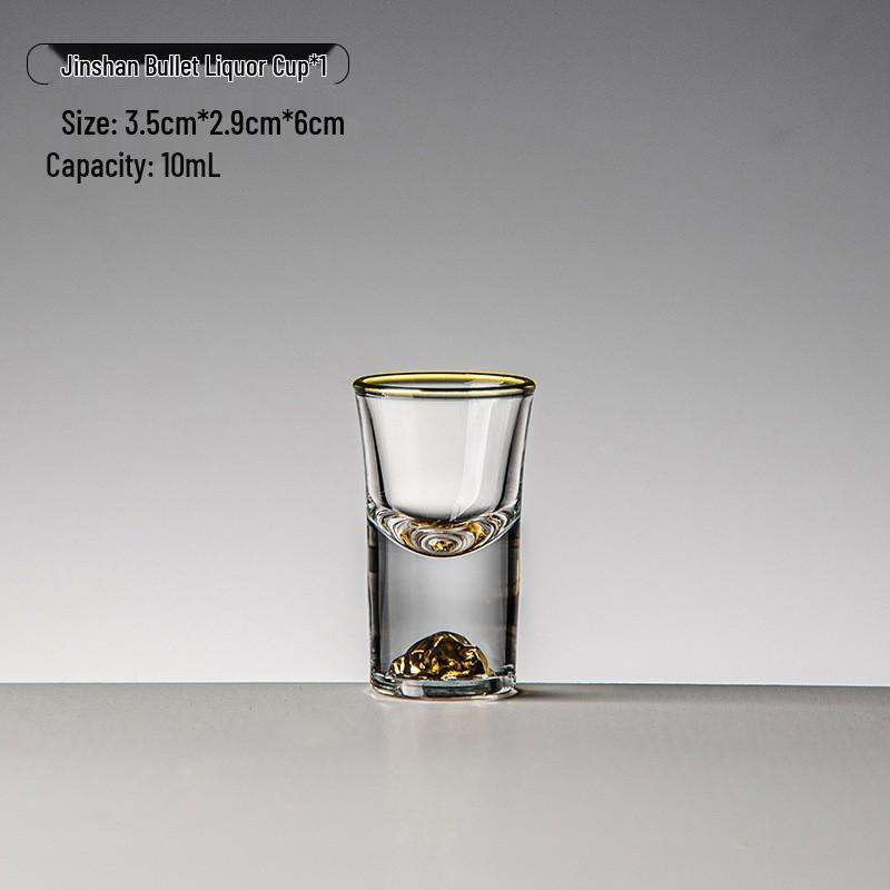 Gold Foil Shot Glass Set – Crystal White Wine Cups, Customizable with Logo