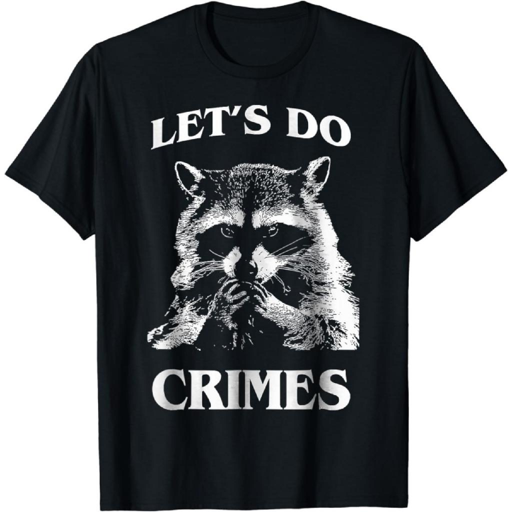 YYUUYUU Raccoon Trash Funny Racoon Let's Do Crimes Cute Animals Men T-Shirt