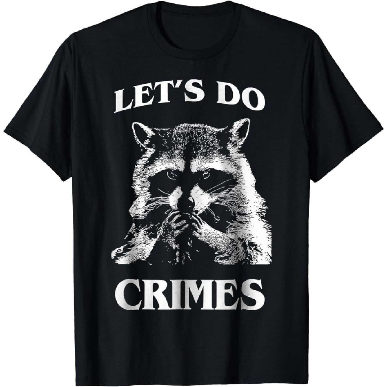YYUUYUU Raccoon Trash Funny Racoon Let s Do Crimes Cute Animals Men T-Shirt S