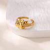 Stainless Steel Twsit Knot Rings For Women Gold Color Zircon Geometric Finger Rings Aesthetic Wedding Punk Jewelry Gift