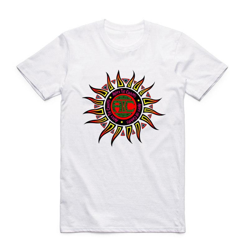 Asian Size Men And Women Print Alice In Chains Sun Fashion T Shirt O-Neck Short Sleeve Summer Heavy Metal Band T-shirt HCP987
