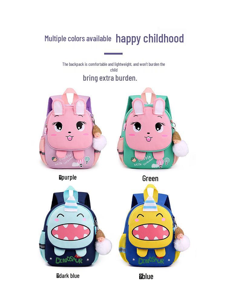Fashionable Spine Protection Backpack for Girls, Ages 3-6: Lightweight and Double-Strapped for Kindergarten To First Grade.