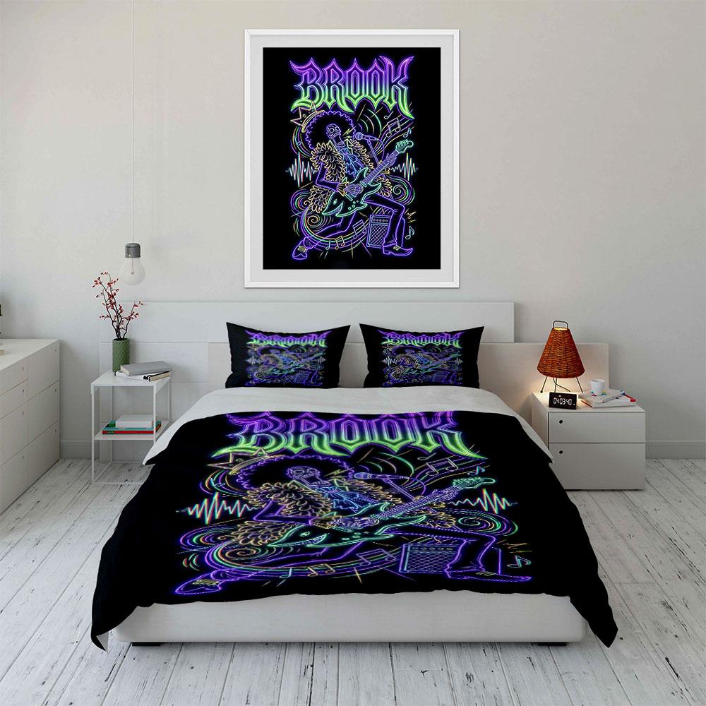 Skeleton playing electric guitar. Bedding sets Duvet cover sets Duvet covers Pillowcases(1 * Duvet Cover 2 * Pillowcases, without duvet insert)