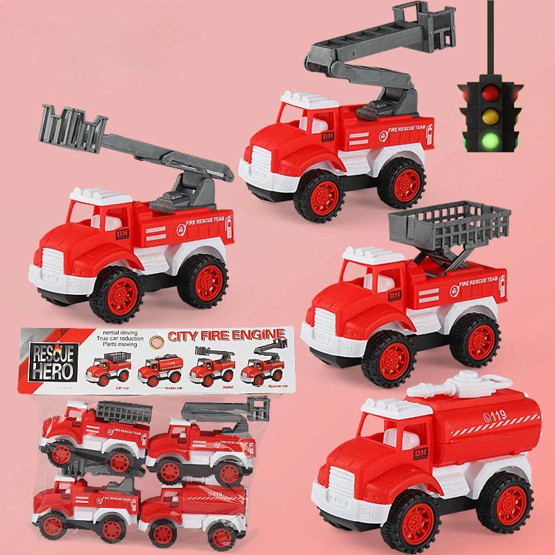 4Pcs Pull Back City Cars and Trucks Toy Vehicles Set Friction Powered Cars Toys for Toddlers Boys Girls’ Educational Play