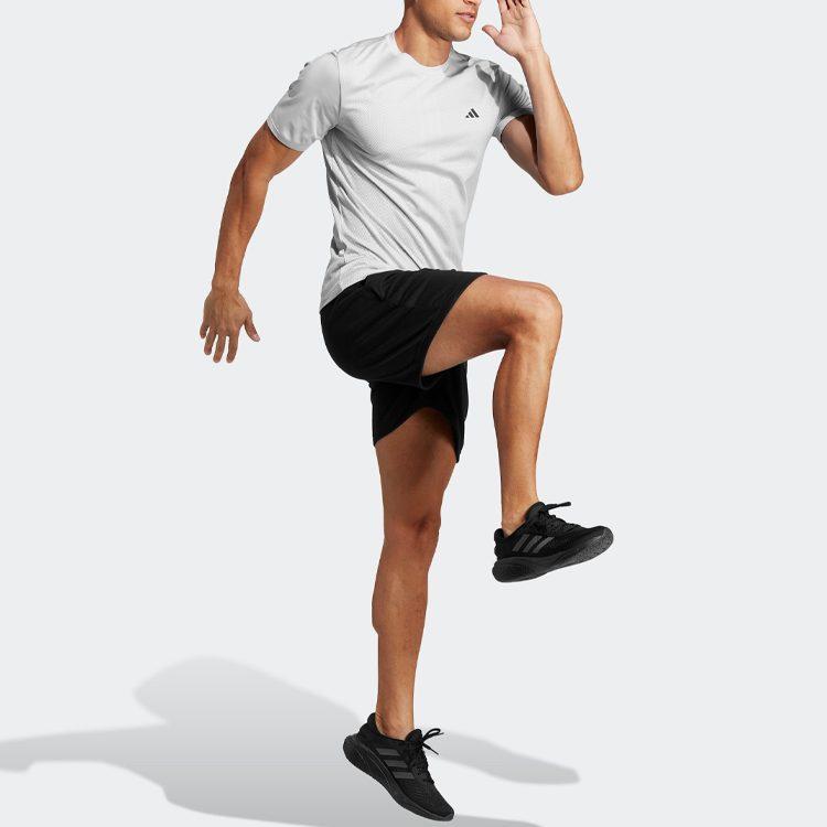 Adidas HIIT T Shirts Men's White Crew Neck Moderate Straight Fit HS7462
