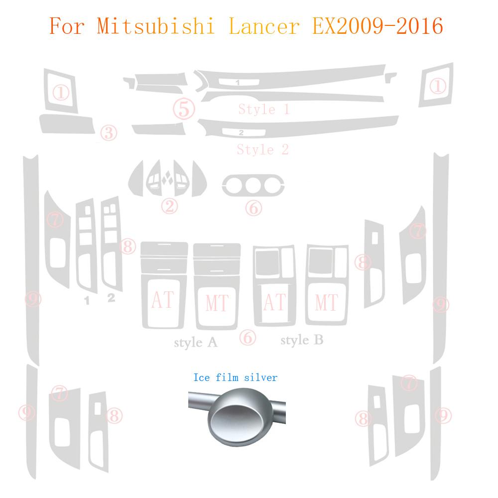 Für Mitsubishi Lancer EX 2009-2016 Innenraum Zentrales Bedienfeld Türgriff Kohlefaser Aufkleber Decals Autostyling Zubehör