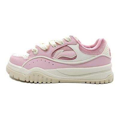 Li Ning 001 BTC 3 Confortable Polyvalent Décontracté Antidérapant Augmentation de la Hauteur Chaussures de Skate Basses Femme sneaker Rose Blanc AGCV280-1