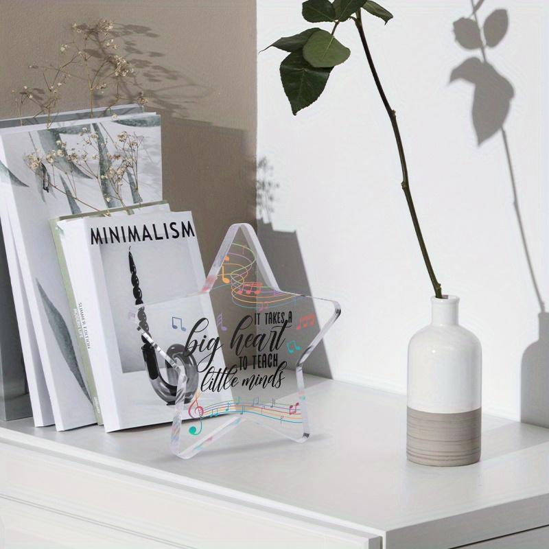 Inspirational Acrylic Plaque Sign for Music Teachers - "It Takes A Big Heart To Teach Little Minds" with Musical Note Design, Graduation Season Appre