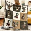 Vintage Patchwork Duck Head Flannel Blanket, Large Soft Lightweight for Beds Sofas Offices Camping Travel, All-Season Gift