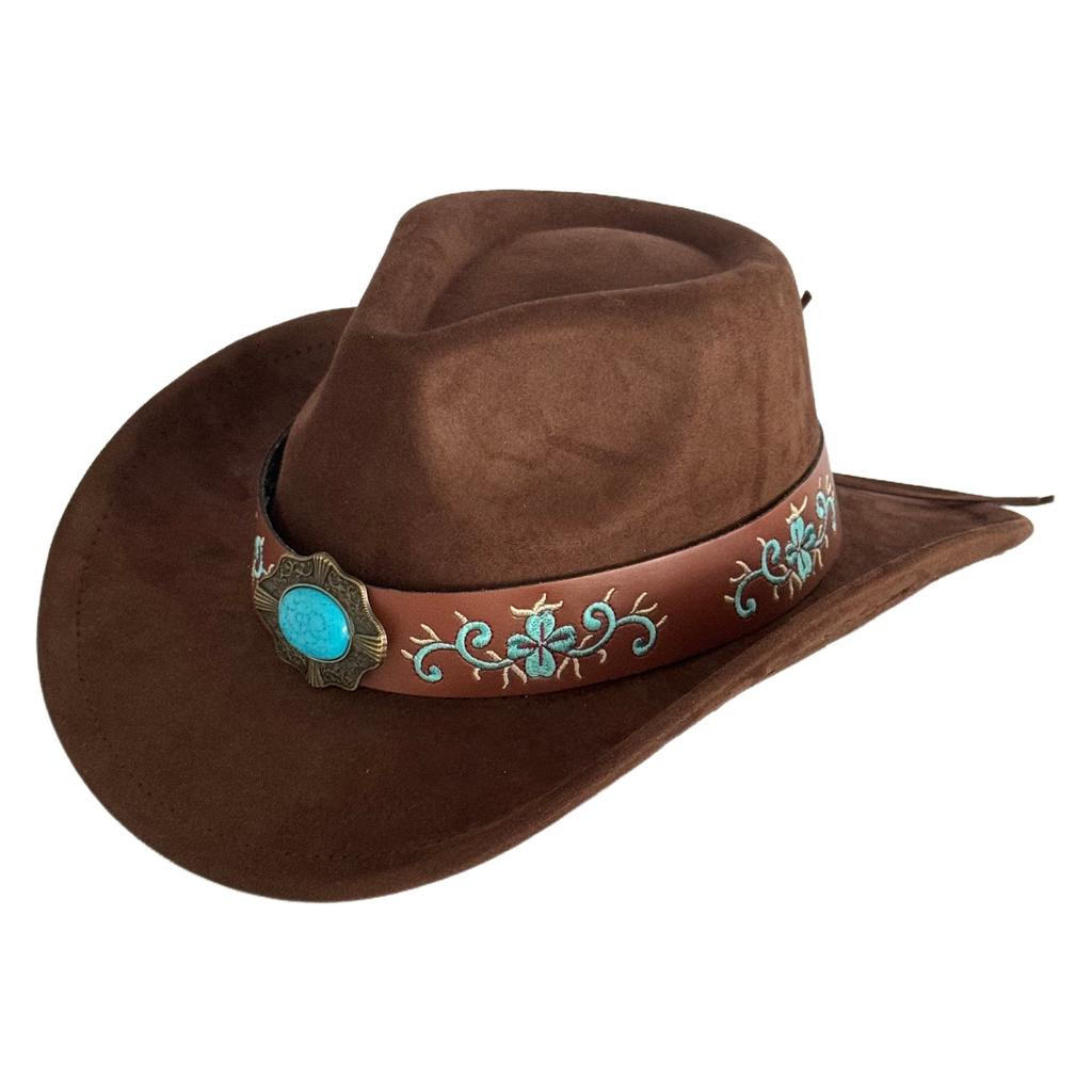Hot-selling retro bull's head big-brimmed top hat, European and American suede western cowboy hat, men's temperament jazz hat