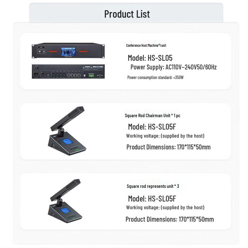 Huste Wired Daisy-Chain Desktop Conference Microphone System (CN version)