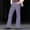 Vintage Men's Bell-Bottom Solid Color Flared Trousers Spring Autumn Casual Pleated Suit Pants Men Stylish Slim Elastic Trousers