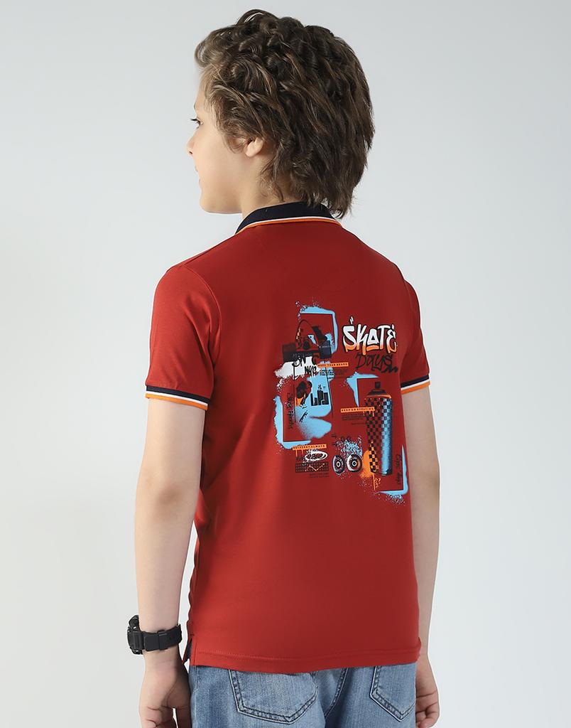 MONTE CARLO Jungen Regular Fit Bedrucktes Polo Kurzarm T-Shirt