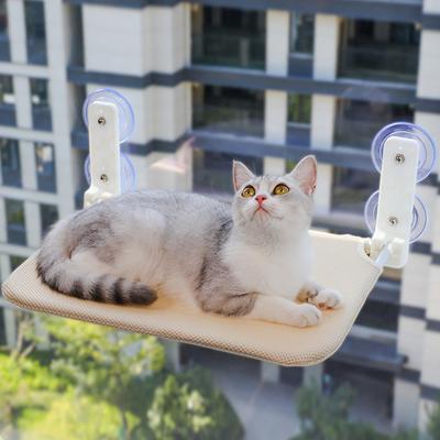 ערסלת חתולים מתקפלת ללא הרכבה, רשת קטיפה, פלטפורמת קפיצה לקיר חלון חתול, ערסלת חתולים עם כוסות יניקה כפולות