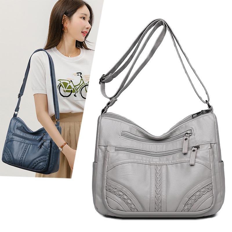 Multi-compartment Simple All-match Middle-aged and Elderly Mother's Large-capacity Casual Shoulder Crossbody Bag