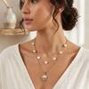 European & American Styled Layered Pearl Titanium Necklace: Stainless Steel, French Luxury Design for Women.