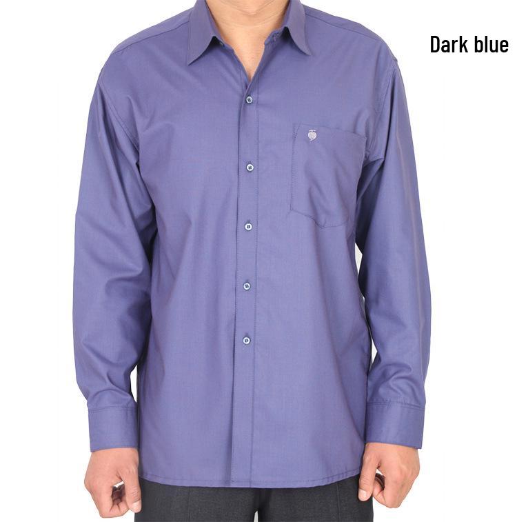 Men's Summer Loose Cotton Shirt for Middle-aged and Elderly