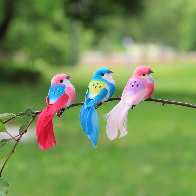 3D Fake Craft Birds Artificial Foam Feathers Birds Birthday Party Decorations Home Garden Wedding Decoration