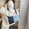 Color Block Tote Bag Large Capacity Handbag Stylish Commuter Shoulder Bag Tote Purse for Women Work Daily Life Parties Dating