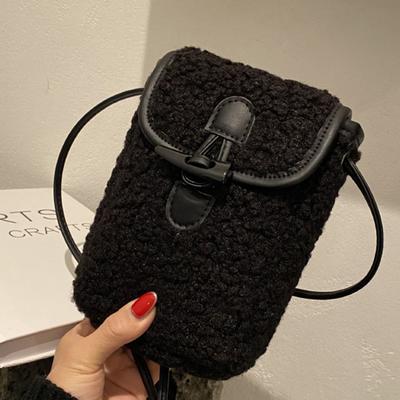 Niche Fluffy Bag Cute Winter New Women's Bag Messenger Bag Fluffy Mobile Phone Bag Women