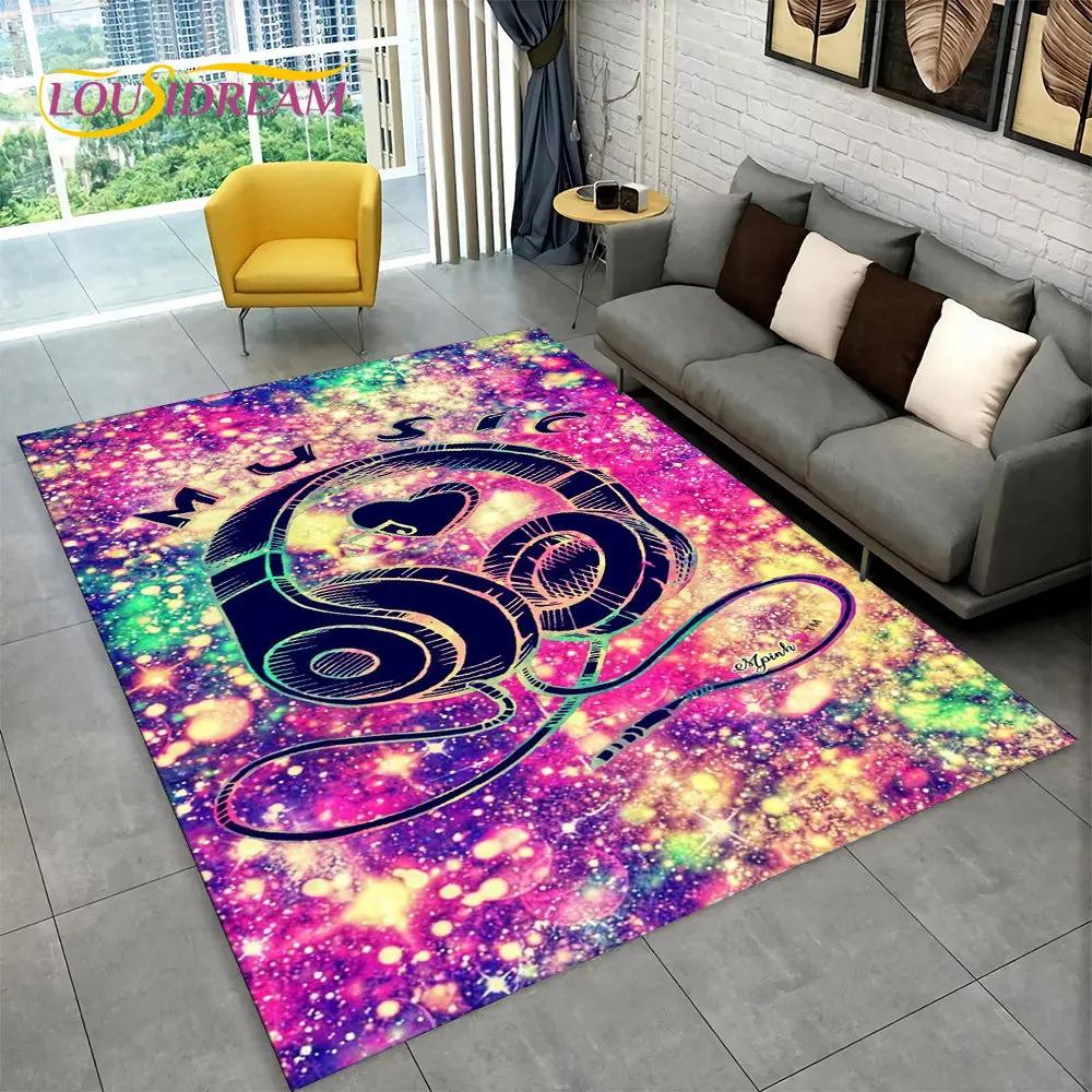 3D Müzik Nota Piyano Sanat Alan Kilim Büyük, Oturma Odası Yatak Odası Kanepe Paspas Dekor için Halı Kilim, Çocuk kaymaz Zemin Mat