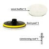 5pcs 4 Inch Flocking Sanding Disc Hook and Loop Backing Buffing Pads Wool Polishing Wheel for Electric Drill Polisher