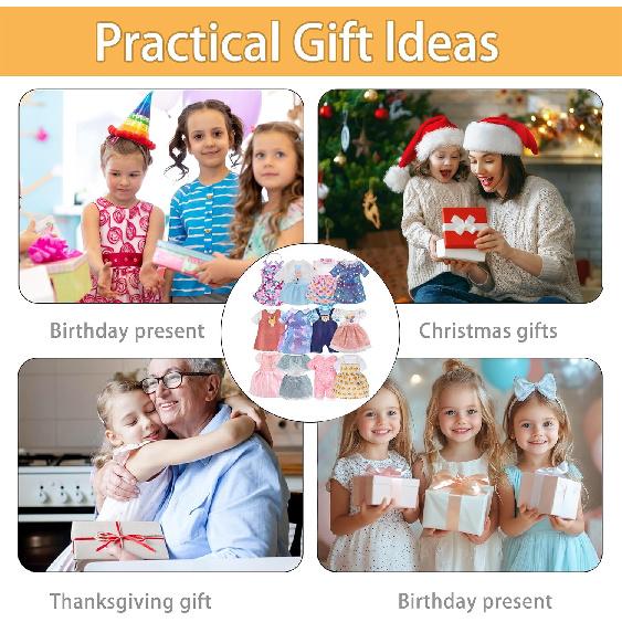 Girl Doll Clothes,12 Sets Doll Clothes Dress for 12 13 14 Inch Dolls, Lovely Baby Doll Outfits Accessories for Christmas Birthday for Little Girl