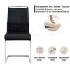 Dining Chair - MUVOE - Set of 4 - PU Faux Leather and Linen - Padded High Back - Modern Design