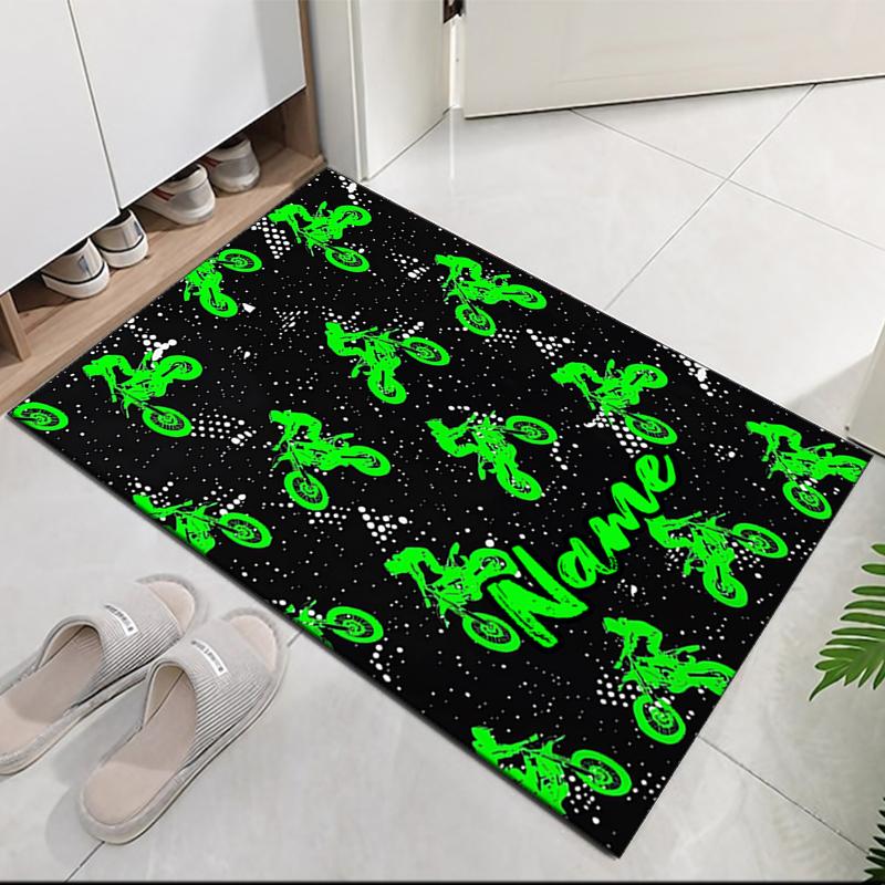 Tappeto Stampato Moto da Fuoristrada con Nome Personalizzato, per Sedia da Ufficio Soggiorno Camera da Letto Cucina Decorazioni Regali.