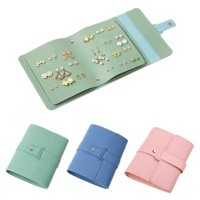 Ear Studs Collection Notebook Earring Organizer PU Material Earring Storage Bag Portable PU Earring Cases for Earrings