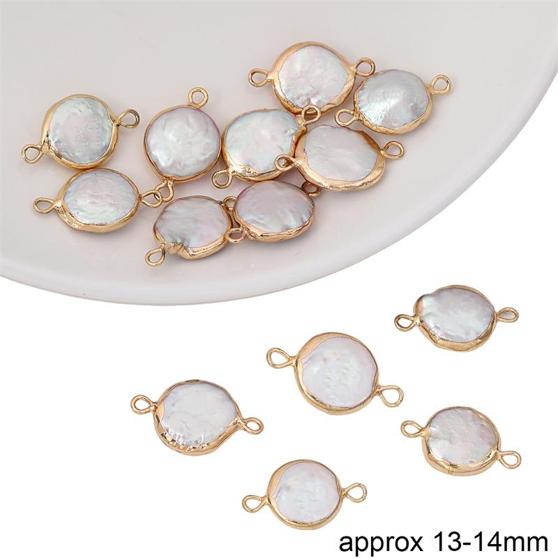 Perle Naturale de Apă Dulce Neregulate Margine Aurie Pandante Duble Suspendate Pentru Colier DIY Brățară Cercei Confecționare Bijuterii