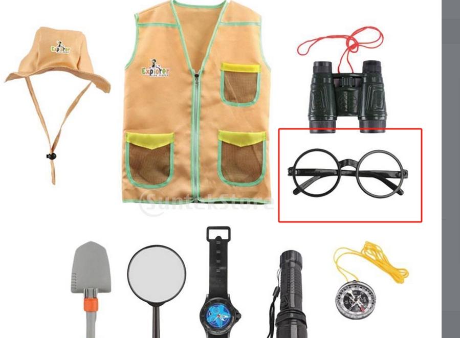 Kids Outdoor Adventure Kits, Pretend Play Costume, Dress up for 3-7 Years Old