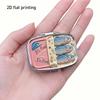 1Pc Retro Sardine‑Can Pattern Metal Pill Box, 2‑Compartment Portable Pocket Storage Case for Pills, Vitamins, Travel Gift
